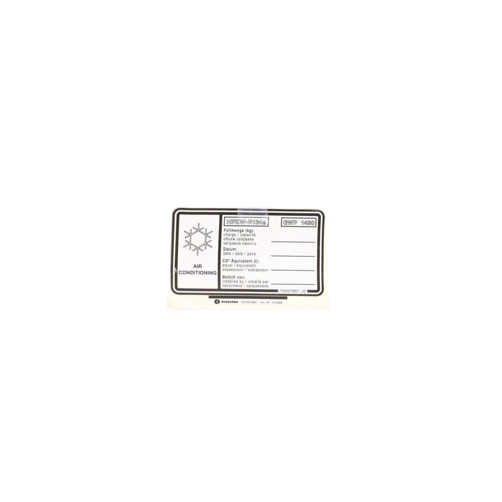 1000379801 - Refrigerant Sticker